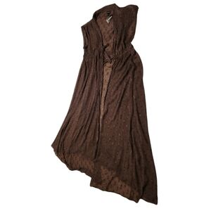 Women's Large Express Sheer Green Long Duster Swim Cover-Up